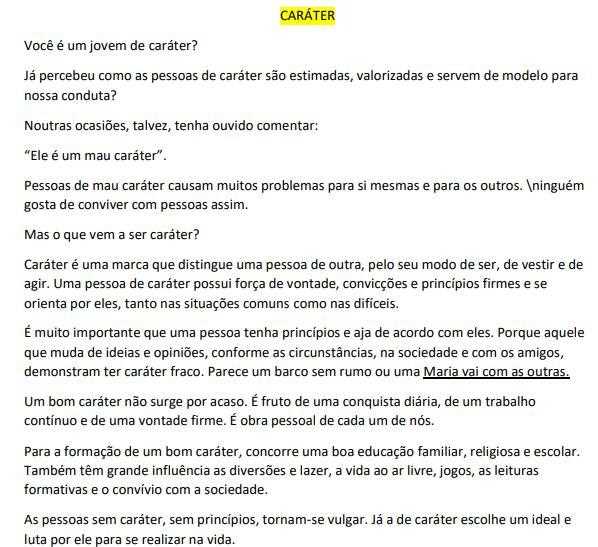 O que faz uma pessoa ter bom caráter?