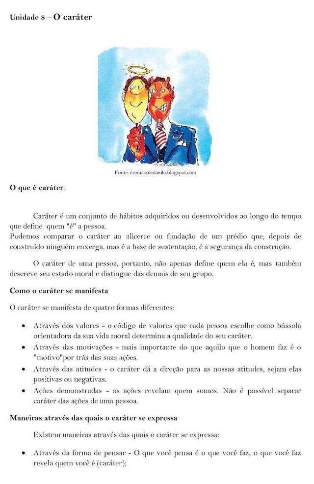 Quais as qualidades de uma pessoa com um bom caráter?